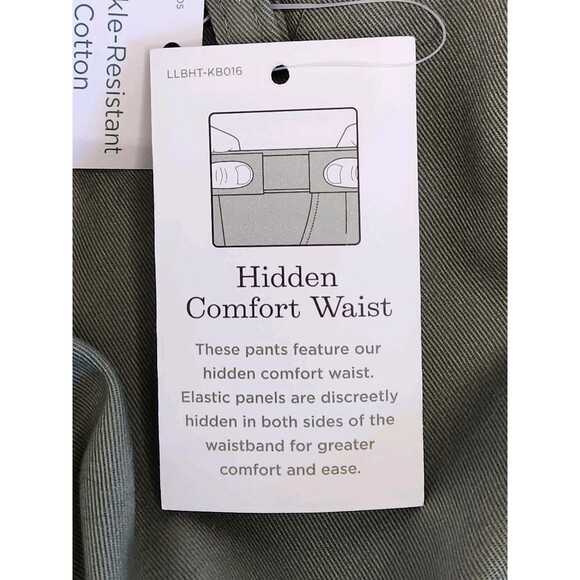 NWT L.L. Bean Pants Men's 38x29 Green Comfort Waist Wrinkle Free Chinos Khakis - Picture 8 of 8